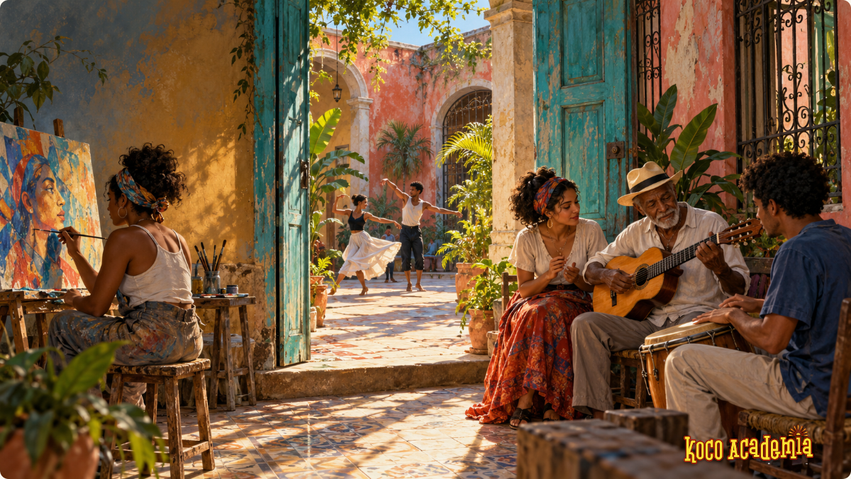 Création, danse et musique dans un patio cubain imaginé